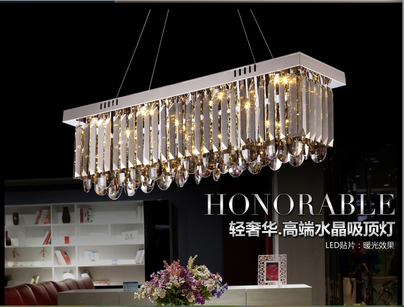 modern smokey crystal led pendant light pendant lamp for living room home lighting 3 sizes for selection guaranteed