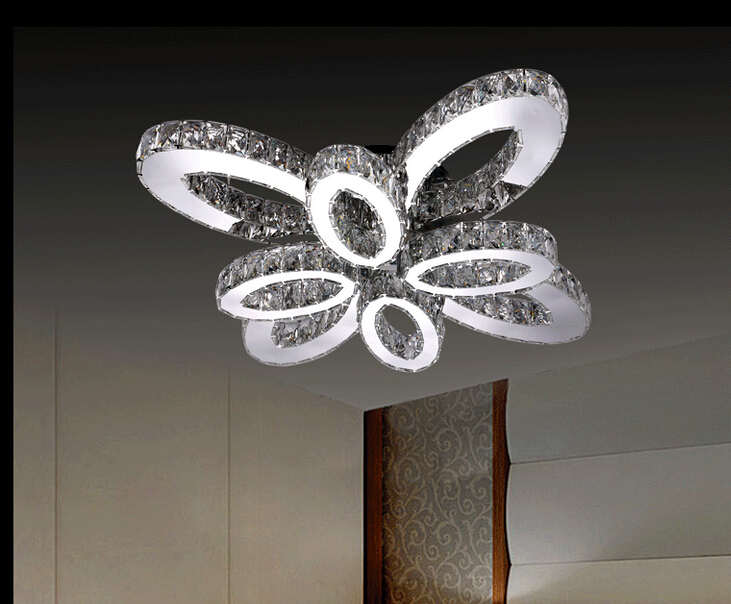 modern stainless steel crystal ceiling lights butterfly shape ceiling lamps led crystal ceiling lamp 3sizes