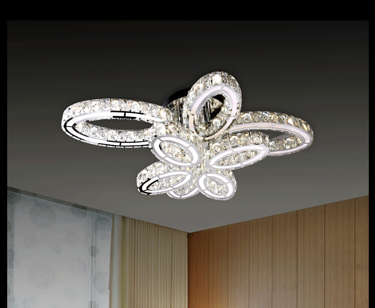 modern stainless steel crystal ceiling lights butterfly shape ceiling lamps led crystal ceiling lamp 3sizes