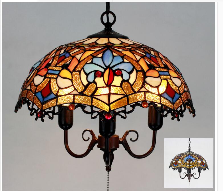 modern tiffany pendant lighting lamps baroque parlor chain dining room light lamp e27 socket for home decoration