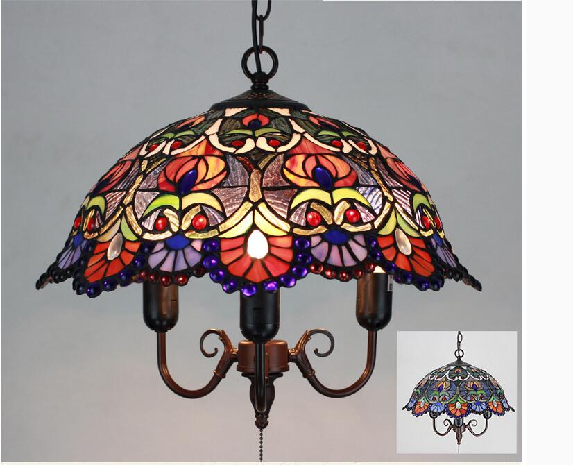 modern tiffany pendant lighting lamps baroque parlor chain dining room light lamp e27 socket for home decoration