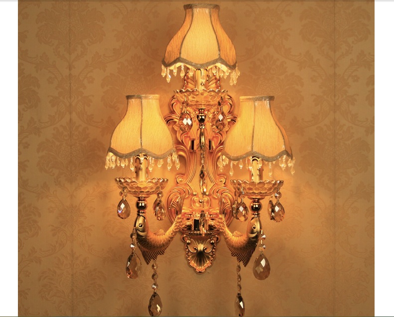 modern wall lamp fashion crystal wall lamp 3w slider bed-lighting gold wall lamp wall sconce lights w440mm h580mm