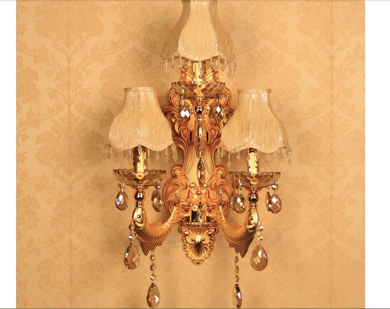 modern wall lamp fashion crystal wall lamp 3w slider bed-lighting gold wall lamp wall sconce lights w440mm h580mm