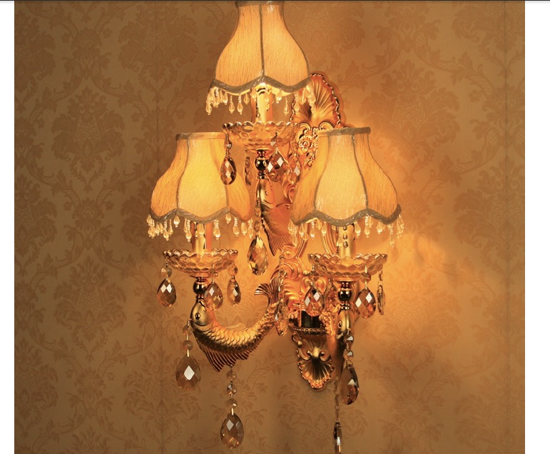 modern wall lamp fashion crystal wall lamp 3w slider bed-lighting gold wall lamp wall sconce lights w440mm h580mm