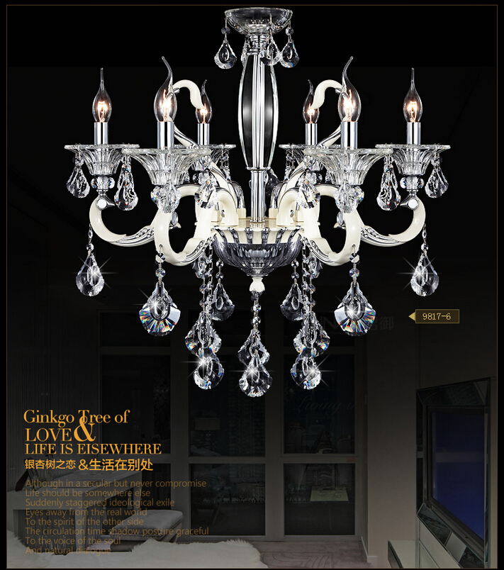 modern white chandelier crystal chandeliers alloy chandelier for living room 6l/8l/15l/18l ac guaranteed