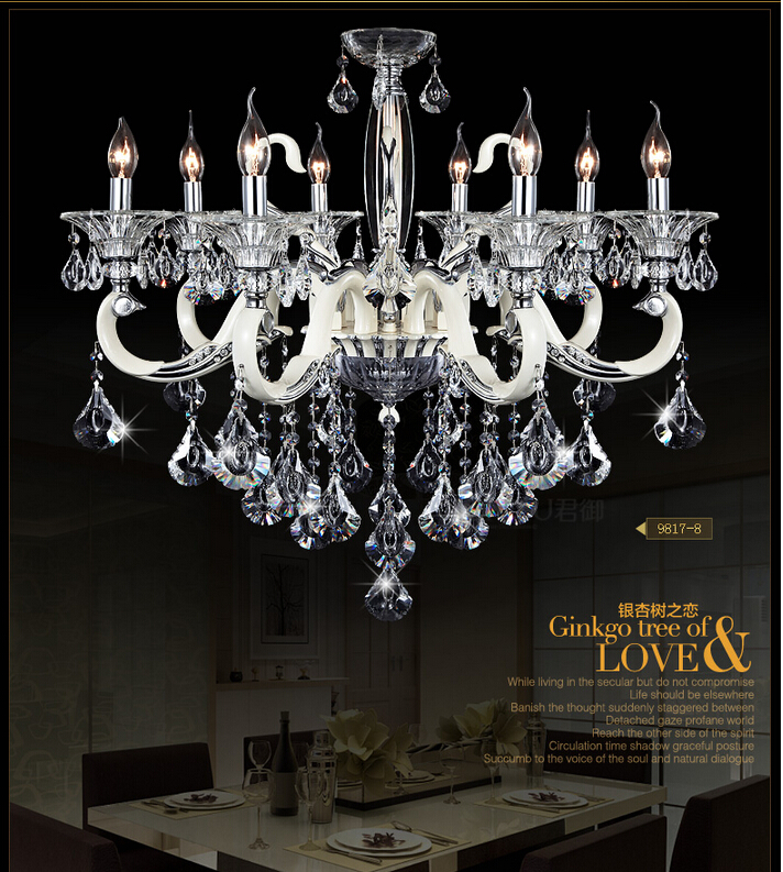 modern white chandelier crystal chandeliers alloy chandelier for living room 6l/8l/15l/18l ac guaranteed