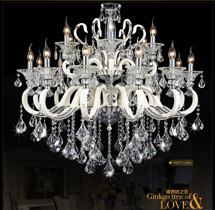 modern white chandelier crystal chandeliers alloy chandelier for living room 6l/8l/15l/18l ac guaranteed