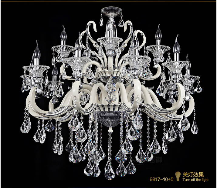 modern white chandelier crystal chandeliers alloy chandelier for living room 6l/8l/15l/18l ac guaranteed