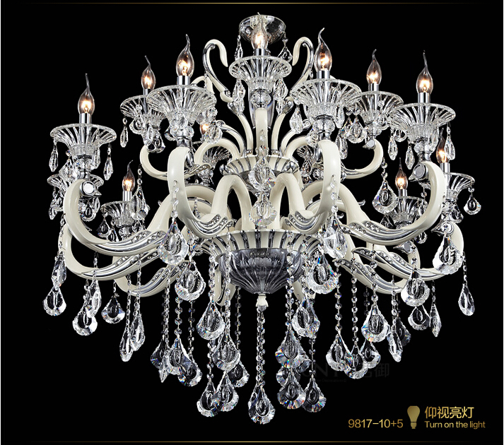 modern white chandelier crystal chandeliers alloy chandelier for living room 6l/8l/15l/18l ac guaranteed