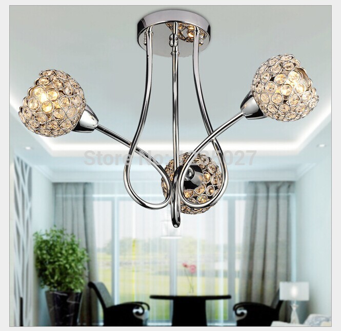 morden crystal ceiling lamp luxury crystal lamps polished chrome finishing lighting d470mm h340mm