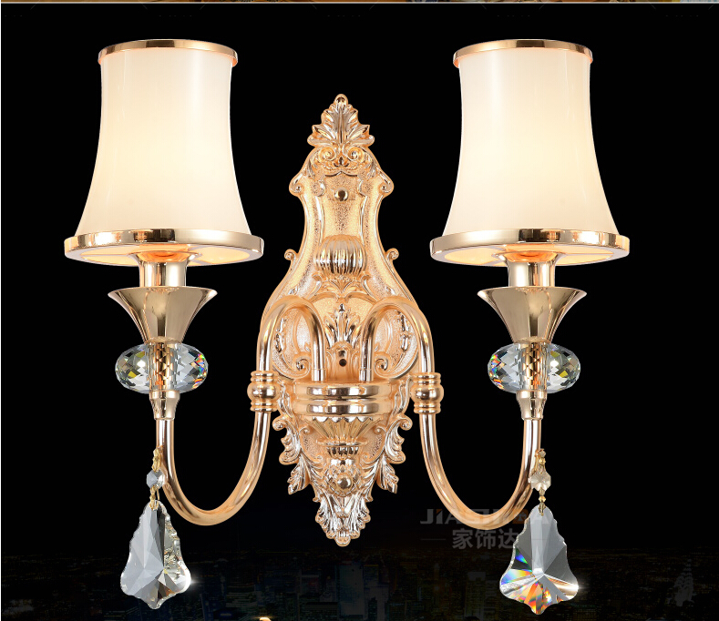 new arrial gold color crystal wall lamp gold wall sconces light crystal wall bracket bra lighting 2 lights