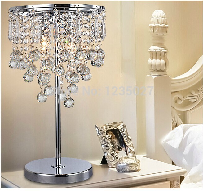 new arrival 2014 newest modern d280mm h480mm crystal table lamps living room / bedroom / restaurant lamp