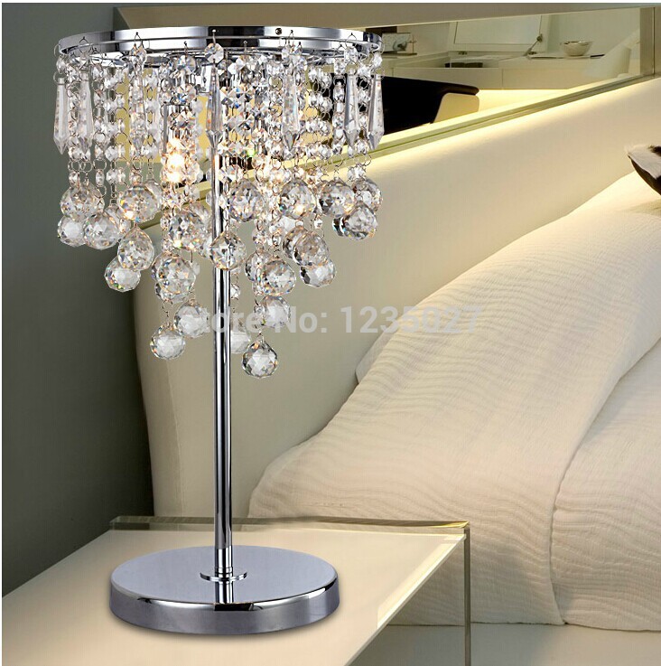 new arrival 2014 newest modern d280mm h480mm crystal table lamps living room / bedroom / restaurant lamp