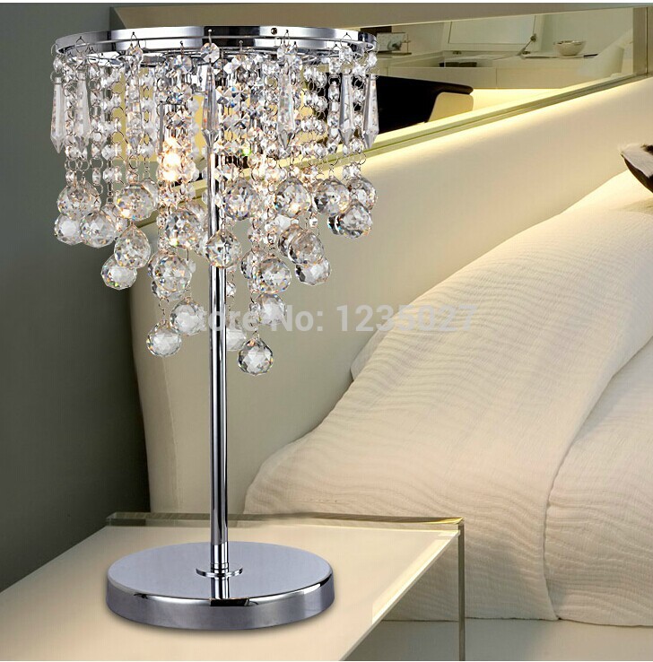 new arrival 2014 newest modern d280mm h480mm crystal table lamps living room / bedroom / restaurant lamp