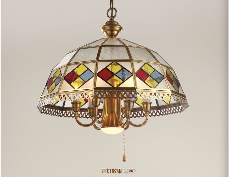 new arrival 40w brass pendant lamp, 7 lights, d520mm vintage total copper glass ac110v/220v