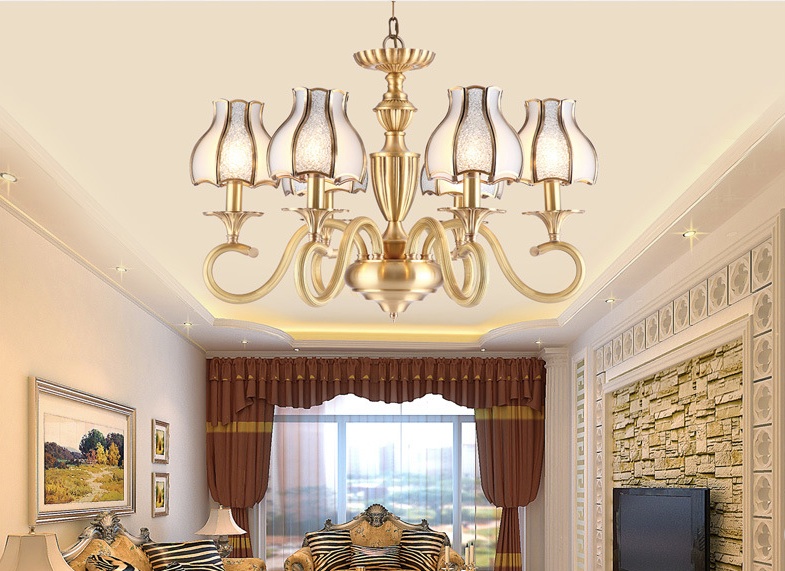 new arrival 8l fashion brass pendant chandelier lights copper brass chandelier light luxury antique copper chandelier light