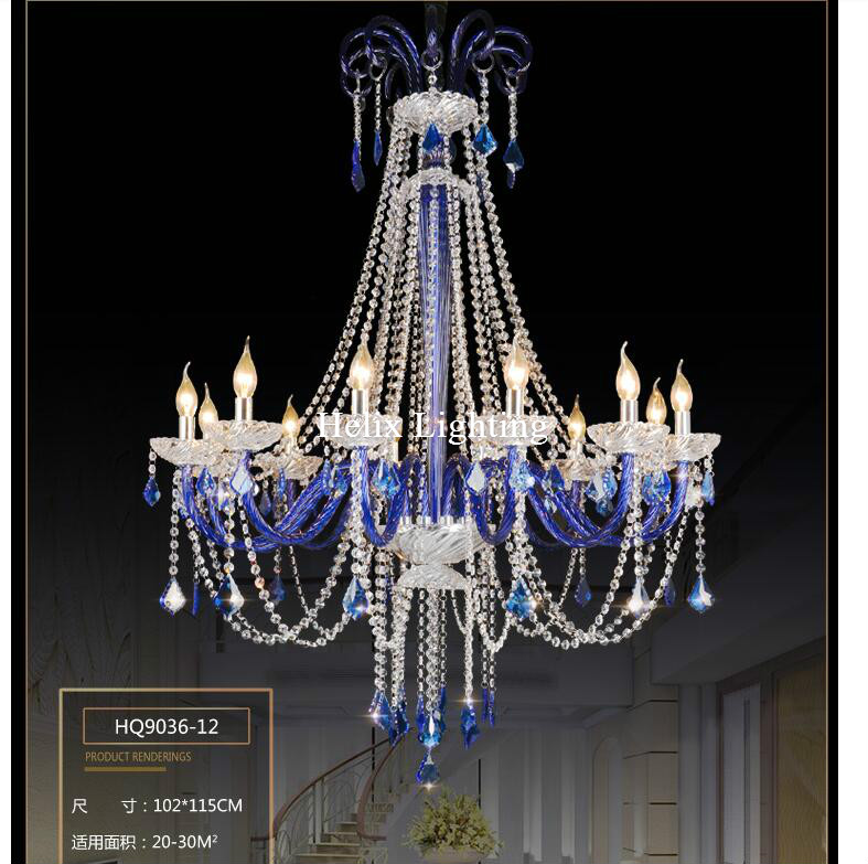 new arrival blue crystal chandelier chandelier lustres de cristal decoration modern clear crystal ac chandelier home lighting