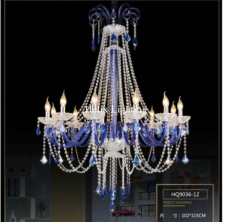 new arrival blue crystal chandelier chandelier lustres de cristal decoration modern clear crystal ac chandelier home lighting