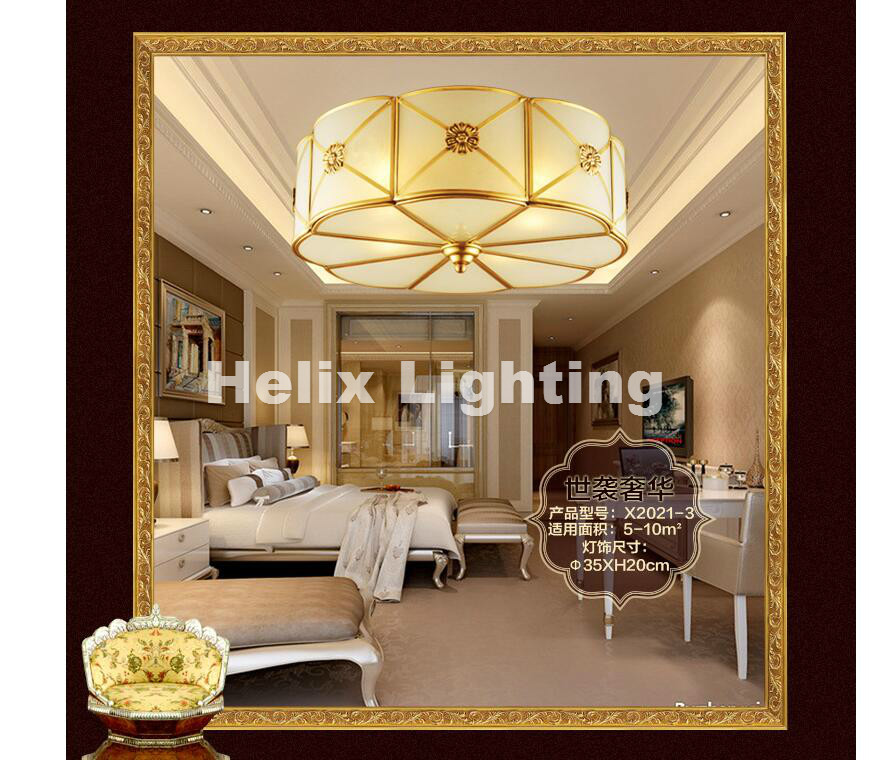 new arrival bronze american countryside style wrought iron led ac ceiling light cloth art asile lamp bedroom decoration lamp