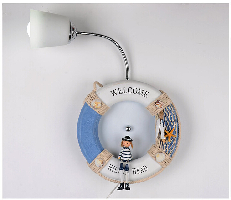 new arrival creative blue rubber children room lighting wall lamp bedroom wall lamp cartoon children's wall lamp lighting