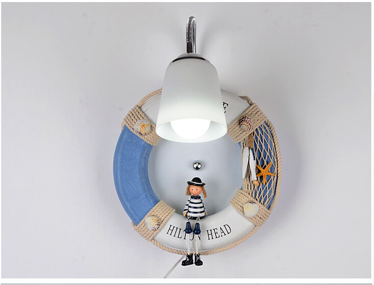 new arrival creative blue rubber children room lighting wall lamp bedroom wall lamp cartoon children's wall lamp lighting