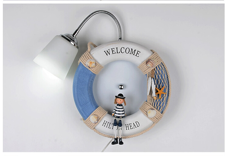 new arrival creative blue rubber children room lighting wall lamp bedroom wall lamp cartoon children's wall lamp lighting