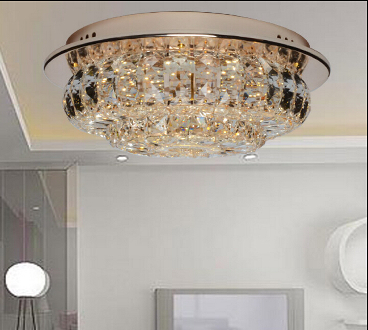 new arrival d35cm led round crystal ceiling lamp living room lamp led ceiling bedroom restaurant corridor lighting ac85-265v