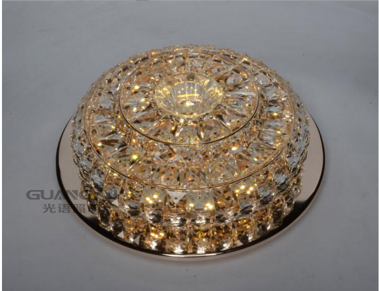 new arrival d35cm led round crystal ceiling lamp living room lamp led ceiling bedroom restaurant corridor lighting ac85-265v