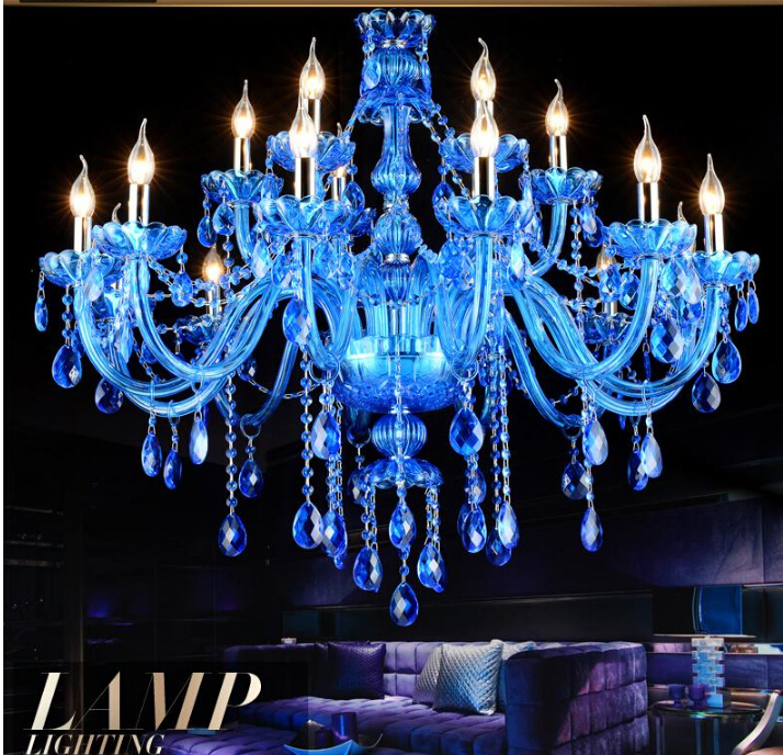 new arrival factory direct selling blue crystal chandelier traditional glass arm 8l/8+4l/12+6l crystal chandelier