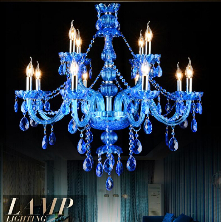 new arrival factory direct selling blue crystal chandelier traditional glass arm 8l/8+4l/12+6l crystal chandelier