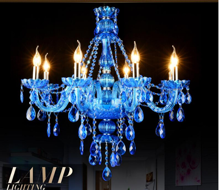 new arrival factory direct selling blue crystal chandelier traditional glass arm 8l/8+4l/12+6l crystal chandelier