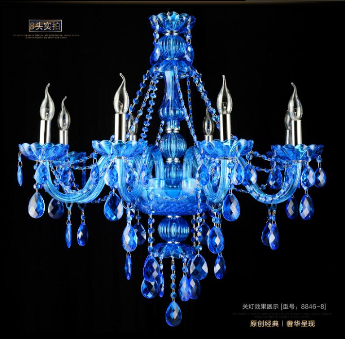 new arrival factory direct selling blue crystal chandelier traditional glass arm 8l/8+4l/12+6l crystal chandelier