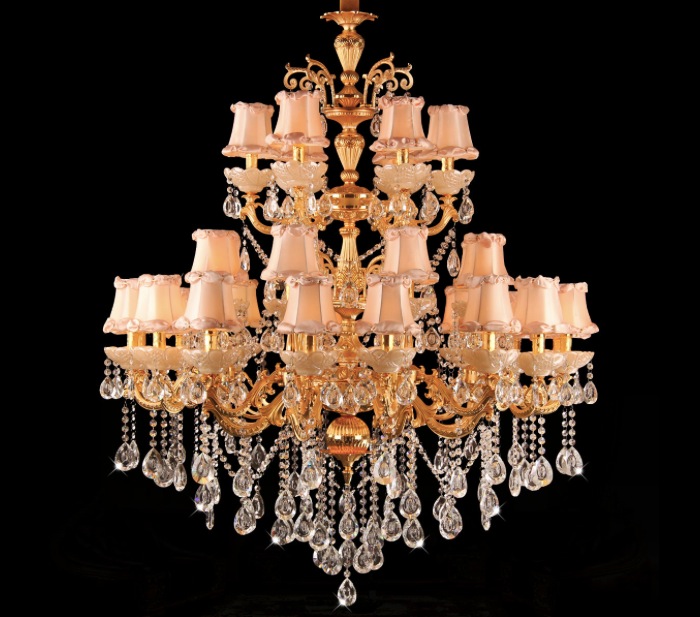 new arrival gold l16+8+6 dia 1080*h1300mm classic crystal chandelier foyers light,luxury crystal lamp ac