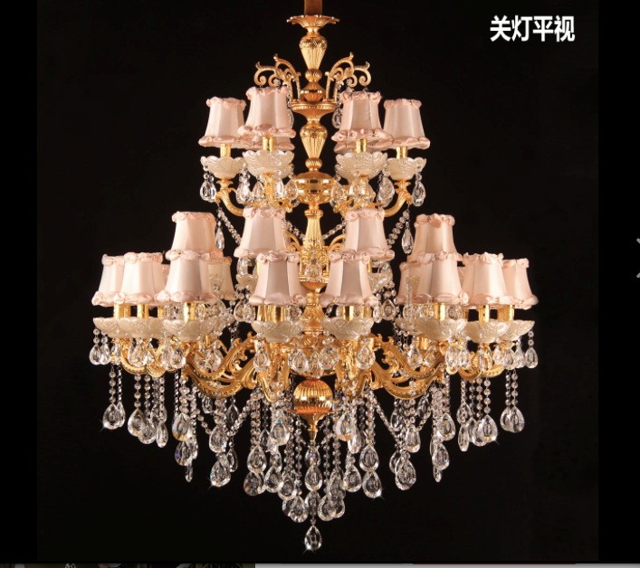 new arrival gold l16+8+6 dia 1080*h1300mm classic crystal chandelier foyers light,luxury crystal lamp ac