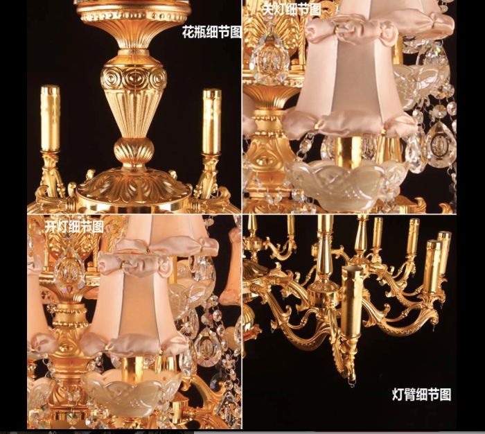 new arrival gold l16+8+6 dia 1080*h1300mm classic crystal chandelier foyers light,luxury crystal lamp ac