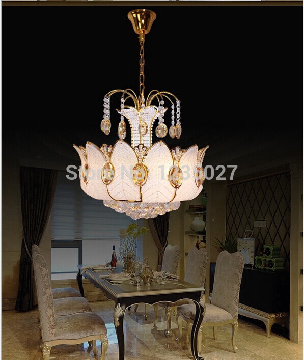 new arrival golden chandelier crystal lamp bedroom balcony living room led lotus crystal chandelier crystal lamp d550mm h450mm