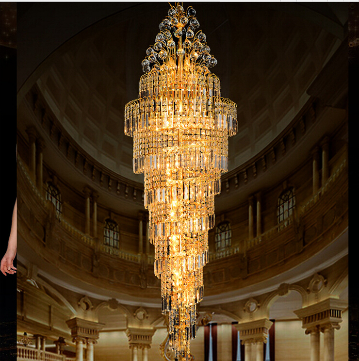 new arrival golden traditional big k9 crystal chandelier pendant lamp e14 led el chandelier ac guaranteed