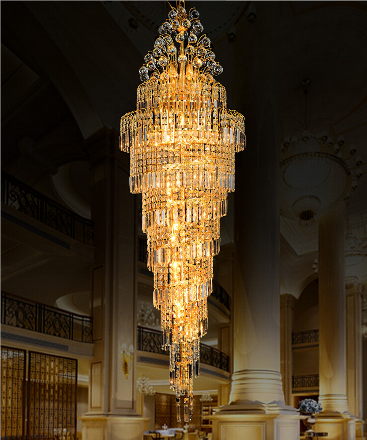 new arrival golden traditional big k9 crystal chandelier pendant lamp e14 led el chandelier ac guaranteed