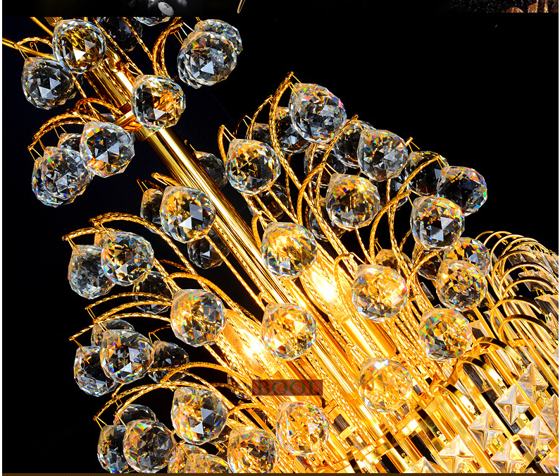 new arrival golden traditional big k9 crystal chandelier pendant lamp e14 led el chandelier ac guaranteed