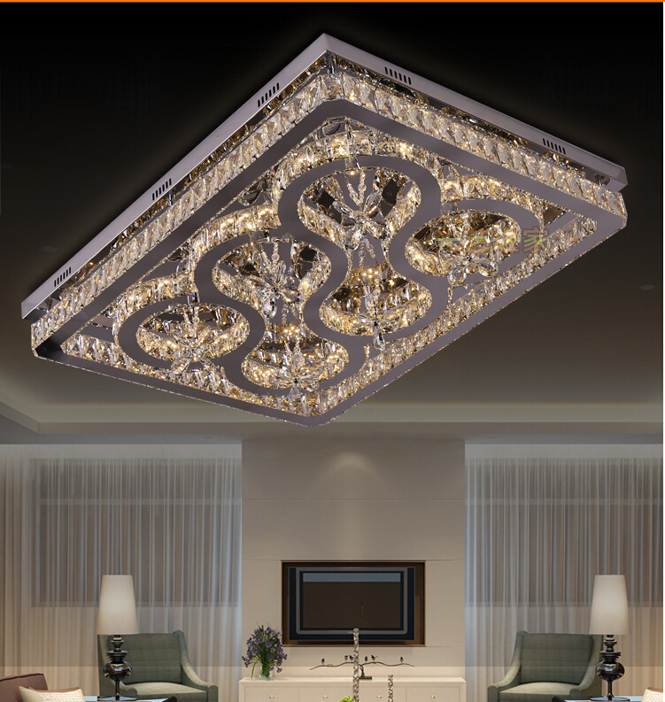 new arrival modern crystal ceiling light modern crystal led ceiling light fixture square crystal ceiling lamp fast