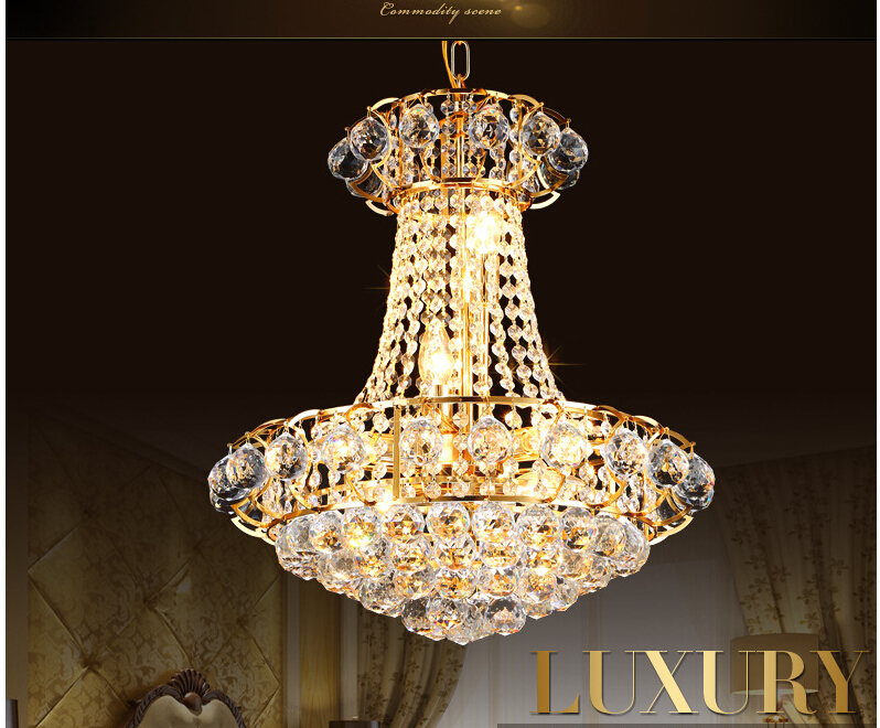 new arrival modern golden crystal golden light fixture k9 crystal pendant lamp suspension chandelier ac guaranteed