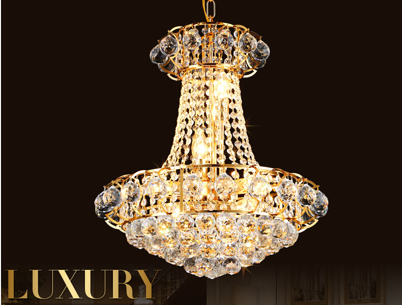 new arrival modern golden crystal golden light fixture k9 crystal pendant lamp suspension chandelier ac guaranteed