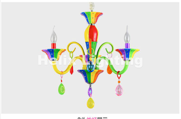 new arrival multi-colored chandelier e14 art glass lights for modern bar restaurant bedrooms shopping mall children lighting