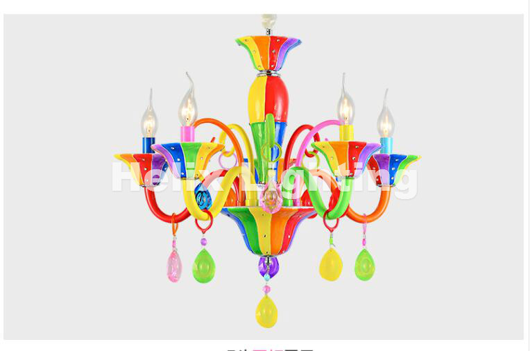 new arrival multi-colored chandelier e14 art glass lights for modern bar restaurant bedrooms shopping mall children lighting