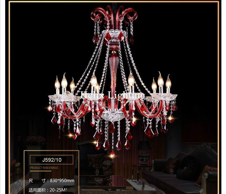 new arrival red crystal chandelier chandelier lustres de cristal decoration modern clear crystal ac chandelier home lighting