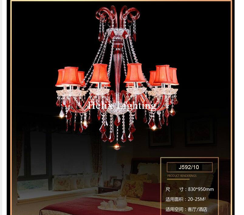 new arrival red crystal chandelier chandelier lustres de cristal decoration modern clear crystal ac chandelier home lighting