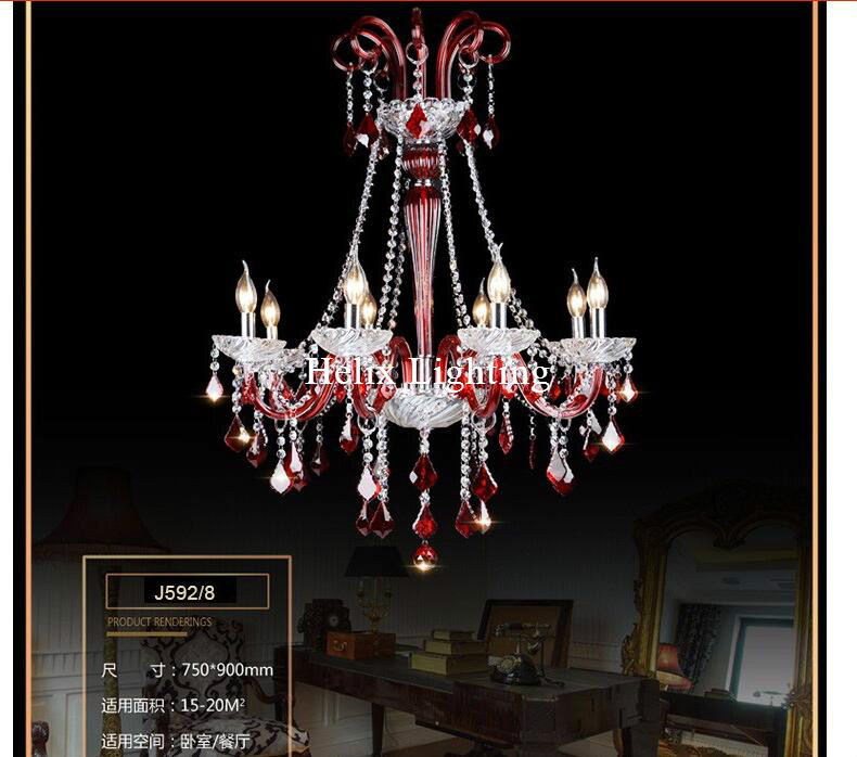 new arrival red crystal chandelier chandelier lustres de cristal decoration modern clear crystal ac chandelier home lighting