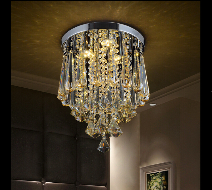 new arrival round led k9 crystal chandelier for aisle / hallway / entrance / dining room ceiling lamp lighting ac