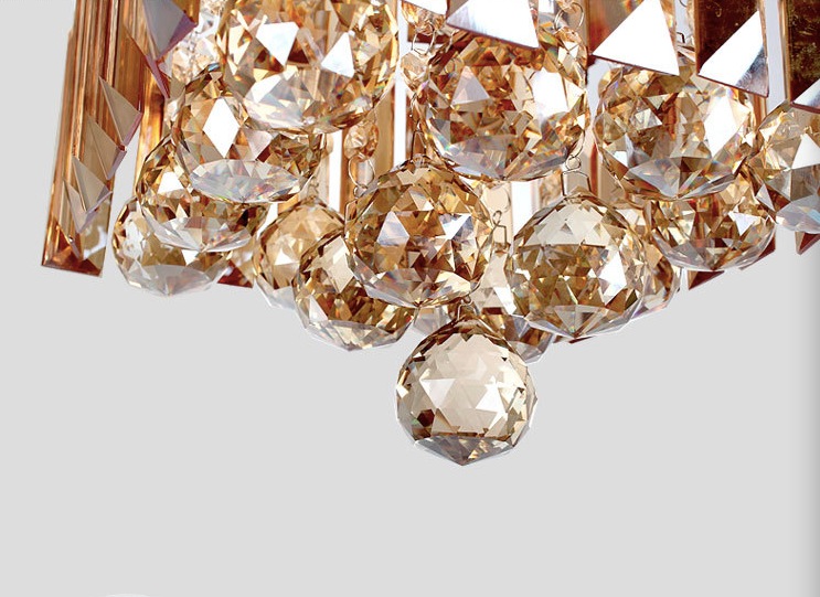 new arrival square led crystal ceiling lamp 3w fixture champagne ceiling light lighting lamp flush mount guaranteed