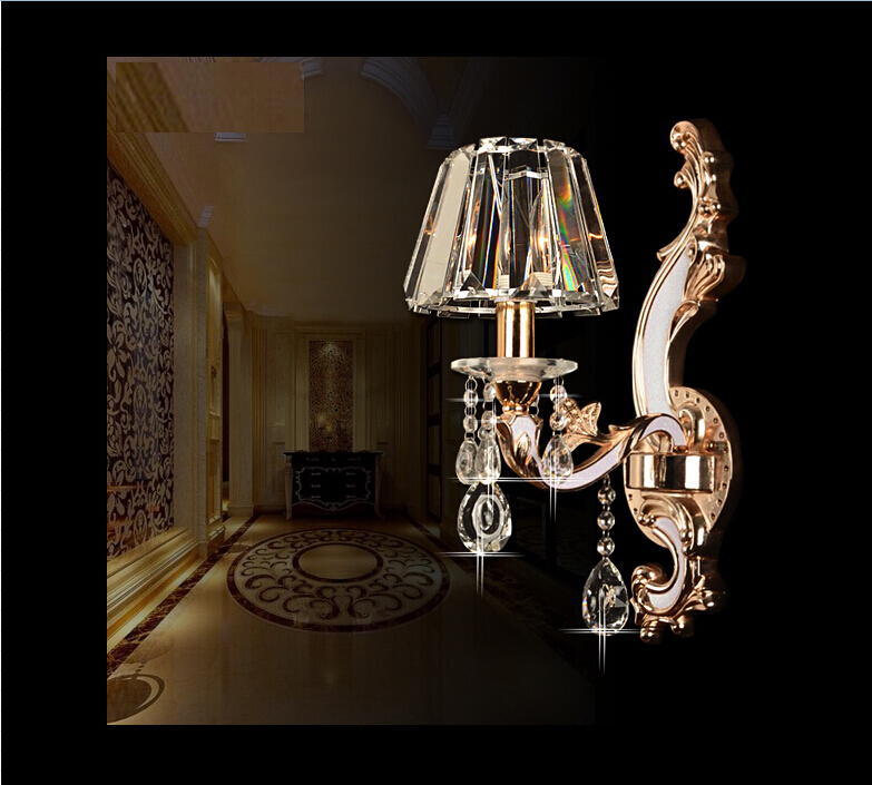 new arrival1 arm crystal wall lamp bedroom bedside lamp aisle corridor wall lights luxury crystal wall lamp